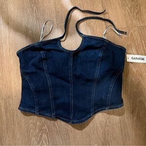 Garage Navy Denim Bustier